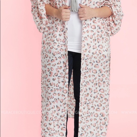 Leopard print kimono duster-new - Picture 3 of 4